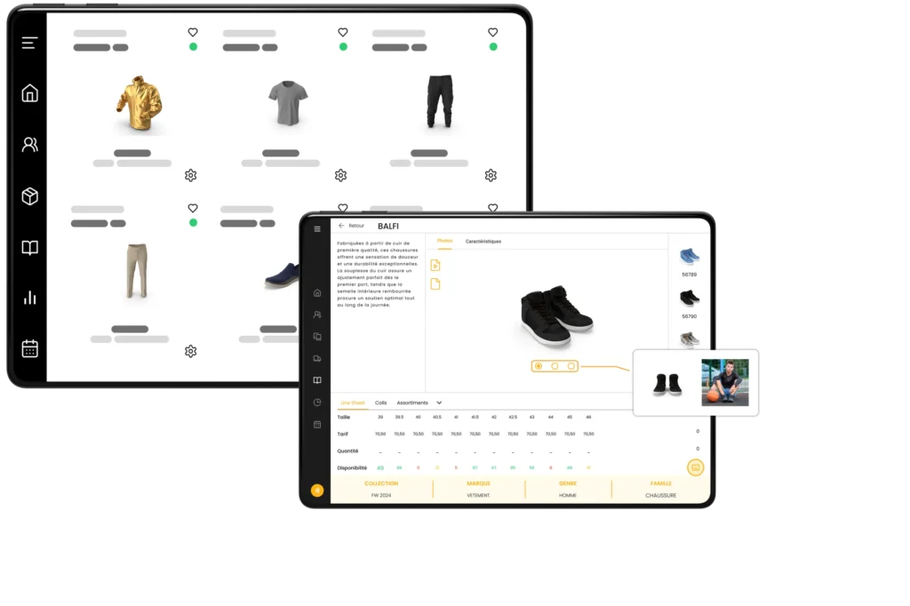 Mockup Appli fashion Software fiche article et article