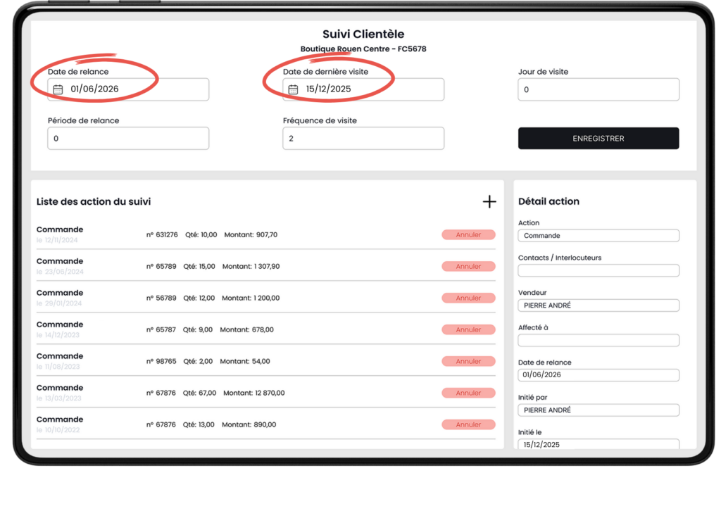 B2B customer coverage: How to achieve a complete follow-up of your retailers ? 2 Customer follow-up available on the SCJ SFA Mobile App